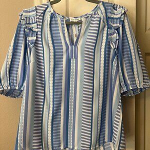 NWT Women's Mary Square "Skylar" Simply Striped Top - Size Medium